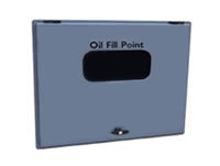 Oil fill point cabinets and oil fill valves